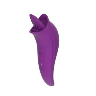 Imagem de Estimulador De Clitóris Língua Com 8 Modos De Vibrações Brinquedo Erótico Vibrador Oral Anatômico [ROXO]
