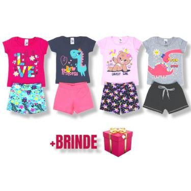 Imagem de Kit 4 Conjuntos Infantil Feminino Primavera Verão Premium - Nininhos, 