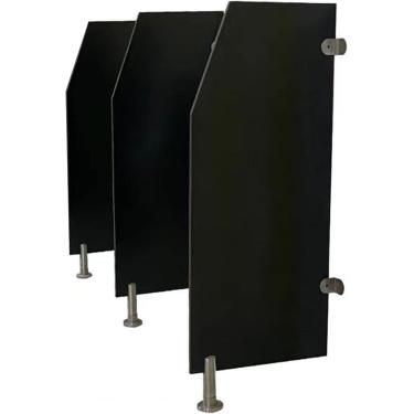 Imagem de Divisória De Vaso Sanitário De Tela De Mictório, Divisor De Divisória De Banheiro, Defletor De Mictório, Tela De Privacidade Montada Na Parede, Divisória D, Black Partition*3, 1200 * 450mm