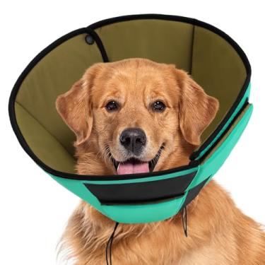 Imagem de Preferhouse Cone macio para cães grandes, machos e fêmeas, cone ajustável para animais de estimação após cirurgia, evita ferimentos lambidos, cone respirável para animais de estimação extragrande