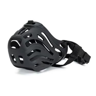 Imagem de Focinheira De Silicone Com Alça Ajustável Anti-Mordida Respirável Confortável Macia Para Cachorro Grande Médio e Pequeno Porte (Preto,G (Nº6))