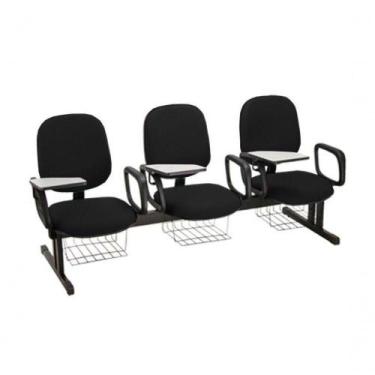 Imagem de Cadeira Em Longarina Para Escolas Linha Uno Preto - DESIGN OFFICE MÓVE