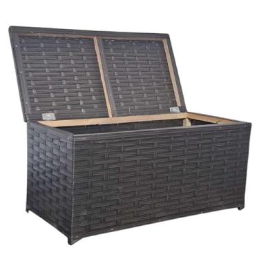 Imagem de Baú Horizontal Organizador de Brinquedos 45L – Caixa Cesto em Fibra Sintética com Fita 60x30x30 cm(argila)
