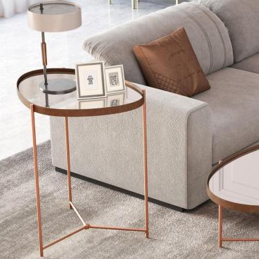 Imagem de Mesa Lateral Porto Principe Castanho Bronze