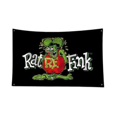 Imagem de Bandeira De Poliéster Rat Fink Choppers De 3x5 Pés Com Impressão Digit