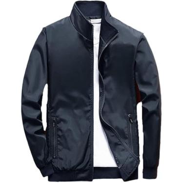 Imagem de Jaqueta De Negócios Masculina Ao Ar Livre Casaco Casual Jaqueta Bomber, Dark Blue 001, XL
