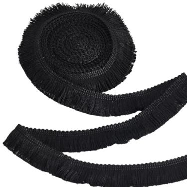 Imagem de AHANDMAKER Franja de acabamento de franja de 2,5 cm de largura com franja de macramê de renda de algodão costura de renda para roupas, abajur, cortina, vestido, acessórios de artesanato, decoração de