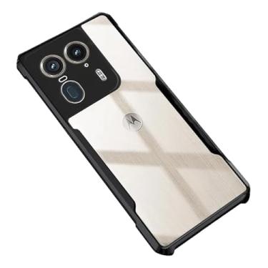 Imagem de Capa Case Capinha Dual Shock Sense Transparente Preta Acabamento Premium Proteção Contra Arranhões, Quedas e Impactos para Motorola Moto Edge 50 Ultra