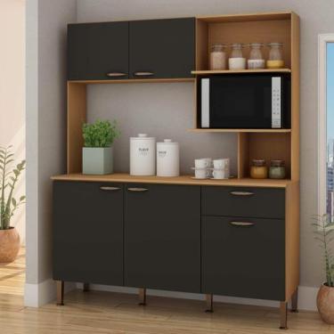 Imagem de Armário de Cozinha Completo Compacto Bella 1,55m 100% MDF 0340 Genialf