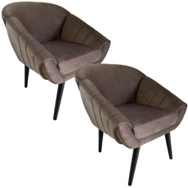 Imagem de Kit Duas Poltronas Giovana em Sued Premium - Sua Casa Decorações,  Mar