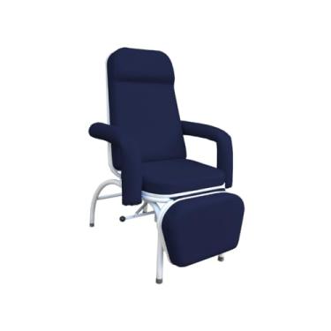 Imagem de Poltrona Hospitalar Reclinável Descanso Comfort Azul Marinho
