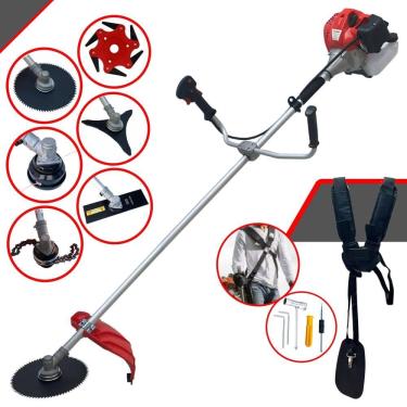 Imagem de Aparador de Grama À Gasolina Anmax CG430PTB 43cc 2HP Completa Com Carretel + Faca 2 Pontas + Faca 3 Pontas + Faca 6 Pontas + Disco 80 Dentes + Trimmer