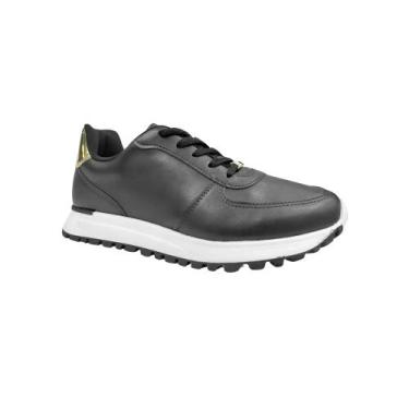 Imagem de Tênis casual vizzano, Preto, Dourado, 36