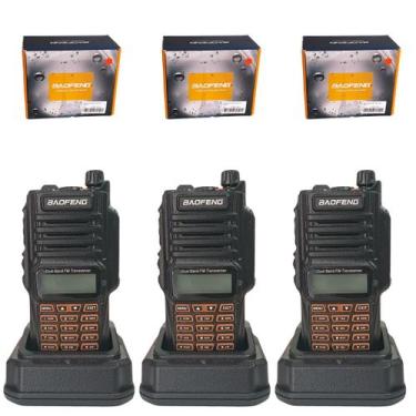 Imagem de Kit 3 Rádios Baofeng UV9R 10W IP67 Walkie Talkie Profissional UHF VHF