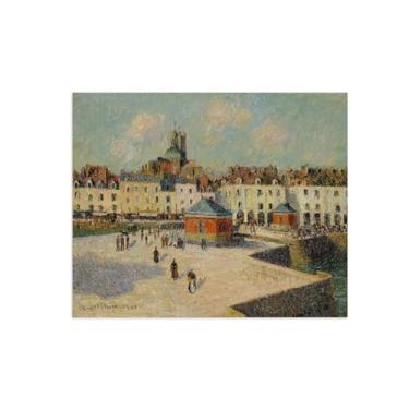 Imagem de LXURY Impressão de arte de parede em tela de paisagem-cais - imagem em tela - pintura de arte de decoração de parede - pôster de reproduções famosas 90 x 110 cm 35 x 43 polegadas sem moldura