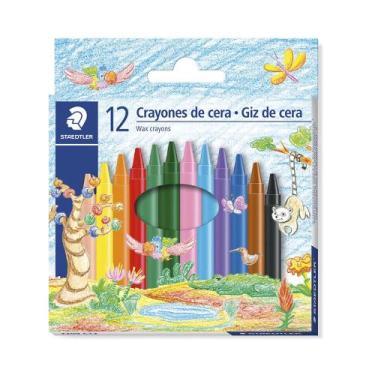 Imagem de Giz de Cera Staedtler Redondo com 12 Cores Vibrantes 60g, UNICA