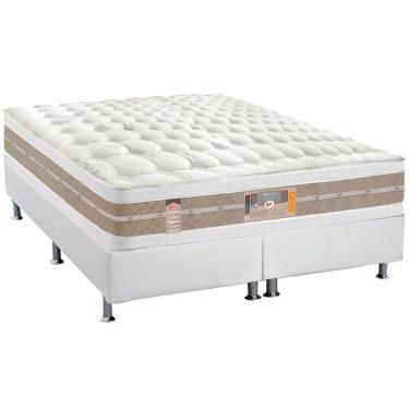 Imagem de Cama Box King: Colchão Molas  Ensacadas Castor Silver Sr Air + Base CRC Courano White (...