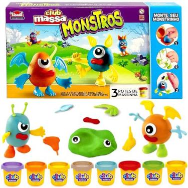 Imagem de Kit Massinhas para Modelar e Montar Monstros com 8 Potes Massa Forminh