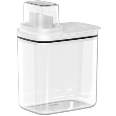 Imagem de Dispenser Multiuso 1,5L Sabão em Pó Limpeza Dosador Flow - Ou, Branco