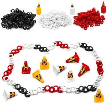 Imagem de Hobby Fans 180 Pieces RC Car Racing Track Drift Runway Drift Field Fence with 30PCS Road Cones for 1/14 1/16 1/18 1/24 1/28 1/43 Mini RC Car (Black & Red & White, 210PCS)