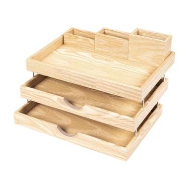 Imagem de Amagogo Bandeja de papel para cartas, organizador de documentos de escritório, suporte com controle remoto, organizador de mesa para uso doméstico, bandeja, B