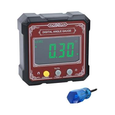 Imagem de Generic Medidor de ângulo digital, inclinômetro digital, localizador de ângulo de nível eletrônico, função de retenção de dados para carpintaria de construção, Vermelho