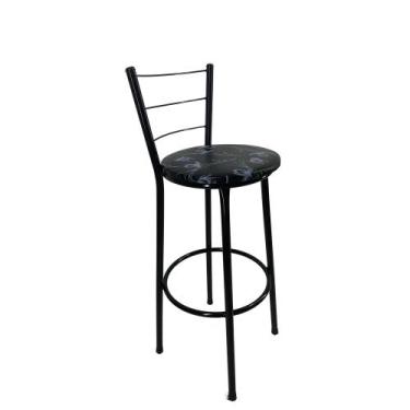 Imagem de Kit banqueta alta para cozinha gourmet americana preta - FortMix, Pret