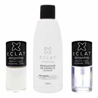 Imagem de KIT Esmaltes Cravo Branco + Top Coat + Removedor Alergoshop