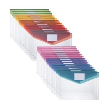Imagem de Mr. Pen - Envelopes de plástico transparente, pacote com 30, A4, tamanho carta, colorido, pastas transparentes para documentos, envelopes de plástico para documentos
