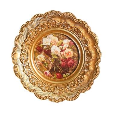 Imagem de Bothyi Suporte para porta-retratos com design retrô, lindo e versátil porta-retratos com estampa floral em, decoração de mesa para entrada de sala de