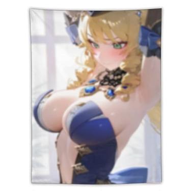Imagem de LIEGBMEU Tapeçaria de biquíni sexy anime menina 152.4 cm x 203.2 cm interior exterior parede colcha arte decoração de tapeçaria caprichosa, AF318