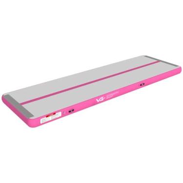 Imagem de Tapete Colchão Ginástica Colchonete Inflável 3 Metros Tablado Tatame com Bomba Elétrica VG Plus (Rosa, 110v)