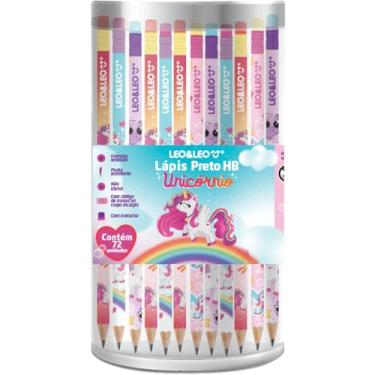 Imagem de Lápis Grafite Hb Resina Unicórnio Red C/Borr - Pote C/ 72 Und Leo&leo