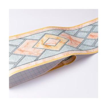 Imagem de TsoLay Borda de papel de parede 3D de 5 metros, borda de papel de parede de PVC, impermeável, para cozinha, rodapé, banheiro, cintura, papel de parede, borda, decoração de casa