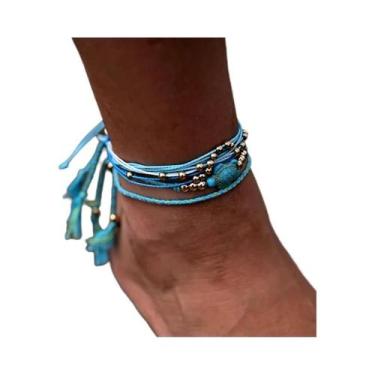 Imagem de Tornozeleira Feminina Boêmia Com Cordão De Tartaruga Y2K Corda Moda Ve