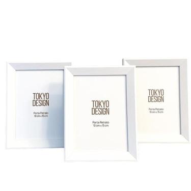 Imagem de Kit 3 Porta Retrato Estilo Cor Madeira Branca10 Cm X 15 Cm Decoração P