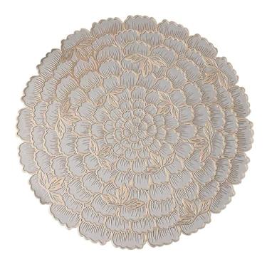 Imagem de Suplat de Mesa Jogo Americano Redondo Até 10 PeçAs Mesa Posta(FLOR-DOURADA-S,6 UNIDADES)