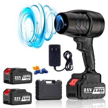 Imagem de Soprador de folhas sem fio - soprador de folhas portátil com bateria e carregador rápido, motor de alta velocidade e design de velocidade ajustável, limpador de poeira portátil para limpeza de pátio