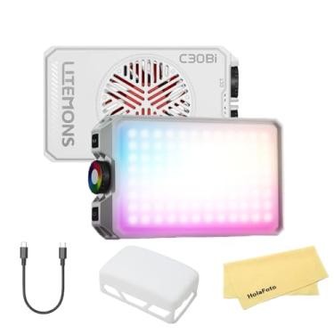 Imagem de Godox Luz de vídeo LED C30 BI 30W, CCT 2800K-6500K bicolor, CRI 94+, TLCI 96+, bateria embutida de 3350 mAh, regulável, para estúdio, retrato, fotografia e iluminação de vídeo