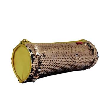 Imagem de Estojo simples lantejoula circular colorido Winth, Dourado