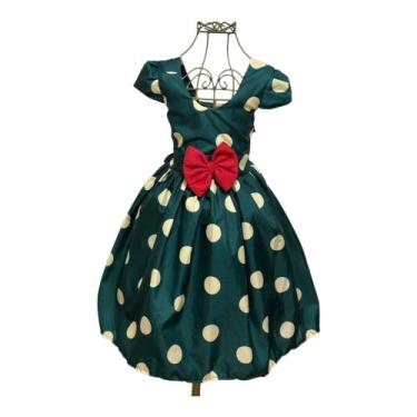 Imagem de Vestido Infantil Menina Elegante Retrô Verde com Bolinha - ACT, 05 ANO
