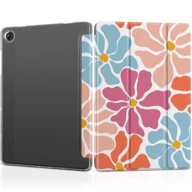 Imagem de MEEgoodo Capa para Samsung Galaxy Tab A9 Plus 27.9 cm 2023 (compatível com o modelo SM-X210/X216/X218), capas para tablet A9+ com textura de seda e capa traseira transparente para PC, estilo