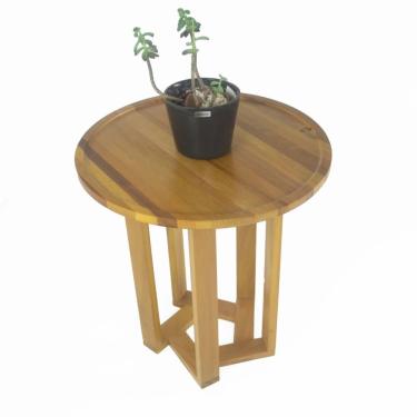 Imagem de Mesa Lateral Design Redonda Madeira Nobre