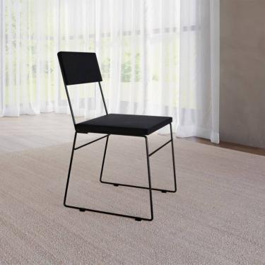 Imagem de Cadeira de Jantar Málaga Assento Veludo Preto