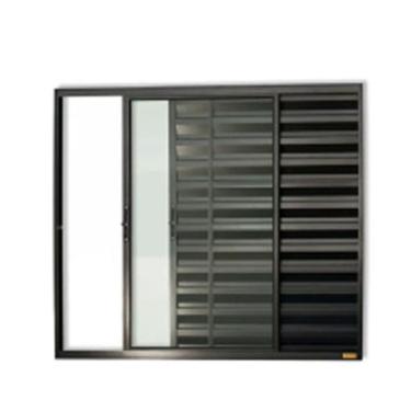 Imagem de Veneziana 3 Folhas Aluminio Preto 1,00x1,00 S/grade