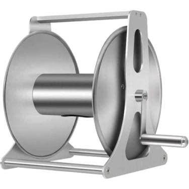 Imagem de Carretel De Mangueira De Montagem Em Parede/piso De Aço Inoxidável - Suporte De Mangueira De Jardim Sem Problemas Para Armazenamento Conveniente - Ideal Para Jardim, Gramado, Quintal, G3