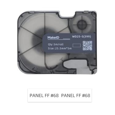 Imagem de MakeID Etiquetas de nylon multiuso com fita para etiquetadora industrial P31S&P31 - etiquetas contínuas versáteis para marcação de fios, identificação geral, laboratório e DataCom, 2,5 cm L, 5 m/rolo