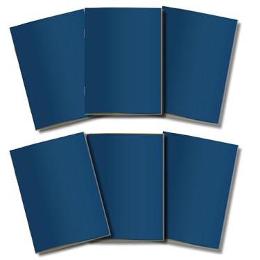 Imagem de Kit 6x Cadernetas Sem Pauta Capa Flex 40 Pág Pólen A5 Azul Marinho