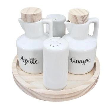Imagem de Kit Galheteiro 5 pçs - Porcelana decorada - Antilope Decor Porcelanas,