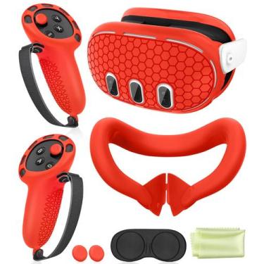 Imagem de Conjunto de capa protetora para Oculus/Meta Quest 3 - Vermelho - YRXVW